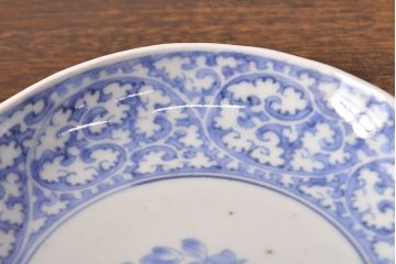江戸期　古伊万里　蛸唐草文　渦福　変形皿2枚セット(和食器)(R-051972)