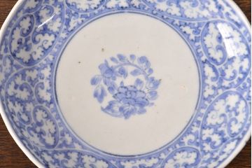 江戸期　古伊万里　蛸唐草文　渦福　変形皿2枚セット(和食器)(R-051972)