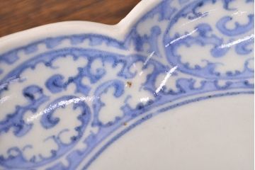 江戸期　古伊万里　蛸唐草文　渦福　変形皿2枚セット(和食器)(R-051972)