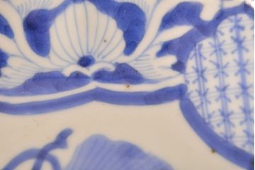 江戸期　古伊万里　染付変形皿2枚セット(和食器)(R-051974)