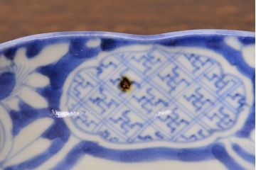 江戸期　古伊万里　染付変形皿2枚セット(和食器)(R-051974)