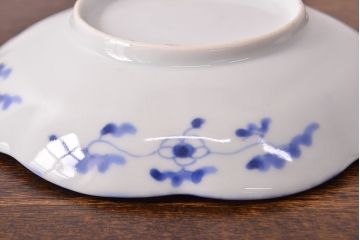 江戸期　古伊万里　染付変形皿2枚セット(和食器)(R-051974)