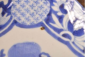 江戸期　古伊万里　染付変形皿2枚セット(和食器)(R-051975)