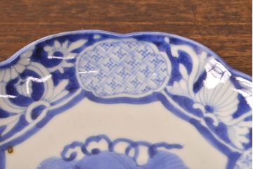 江戸期　古伊万里　染付変形皿2枚セット(和食器)(R-051975)