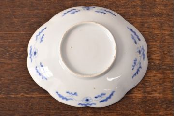 江戸期　古伊万里　染付変形皿2枚セット(和食器)(R-051975)