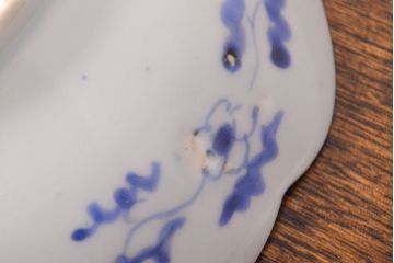 江戸期　古伊万里　染付変形皿2枚セット(和食器)(R-051975)