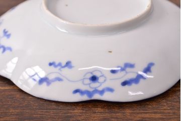 江戸期　古伊万里　染付変形皿2枚セット(和食器)(R-051975)