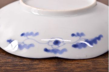 江戸期　古伊万里　染付変形皿3枚セット(和食器)(R-051976)