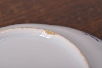 江戸期　古伊万里　染付変形皿3枚セット(和食器)(R-051976)