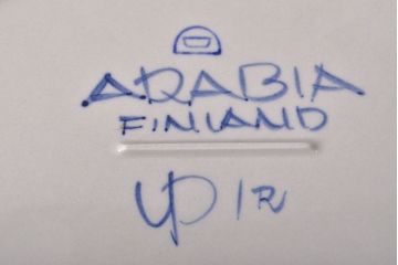 ビンテージ　アラビア(ARABIA)　アネモネ　オーバルプレート(大皿、ヴィンテージ、フィンランド)(R-051978)
