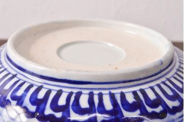 明治期　色絵　富士山図　窓絵　染付　深鉢(深皿、和食器)(R-051979)