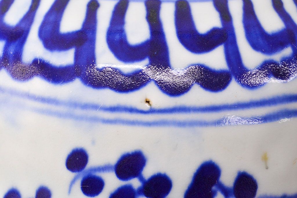 明治期　色絵　富士山図　窓絵　染付　深鉢(深皿、和食器)(R-051979)