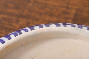 明治期　色絵　富士山図　窓絵　染付　深鉢(深皿、和食器)(R-051979)