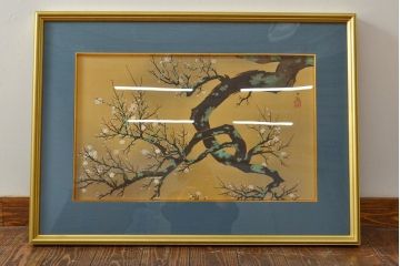 複製　横山大観 筆　「梅花」　122/480　(絵画、小学館、ディスプレイ、額装)(R-051987)