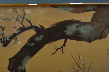 複製　横山大観 筆　「梅花」　122/480　(絵画、小学館、ディスプレイ、額装)(R-051987)