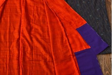 大正〜昭和初期　縮緬着物(古布、正絹)(R-051988)