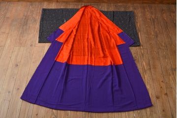 大正〜昭和初期　縮緬着物(古布、正絹)(R-051988)