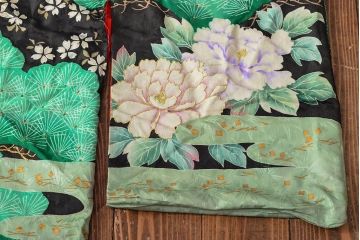 大正〜昭和初期　正絹刺繍着物(打掛、古布)(R-051990)