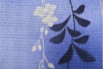 大正〜昭和初期　絽縮緬　花柄着物(古布、正絹)(R-051992)