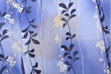 大正〜昭和初期　絽縮緬　花柄着物(古布、正絹)(R-051992)