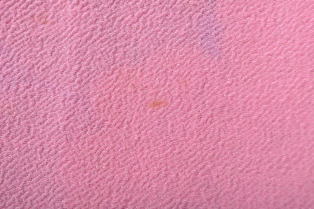 大正〜昭和初期　牡丹図　縮緬着物(古布、正絹)(R-051993)