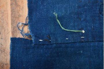 大正〜昭和初期　藍染め木綿　古布3枚セット(R-051994)