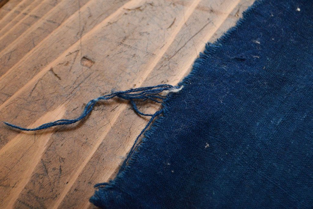 大正〜昭和初期　藍染め木綿　古布3枚セット(R-051994)