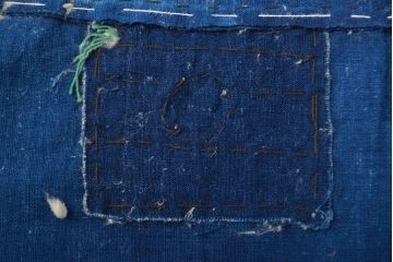 大正〜昭和初期　藍染め木綿　古布3枚セット(R-051994)