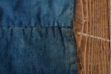 大正〜昭和初期　藍染め木綿　古布3枚セット(R-051994)