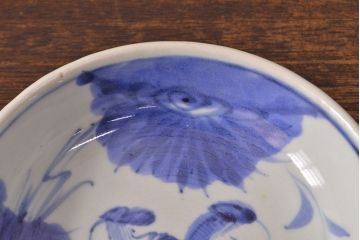 江戸期　古伊万里　染付仙人図　なます皿2枚セット(中皿、和食器)(R-051996)
