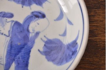 江戸期　古伊万里　染付仙人図　なます皿2枚セット(中皿、和食器)(R-051996)