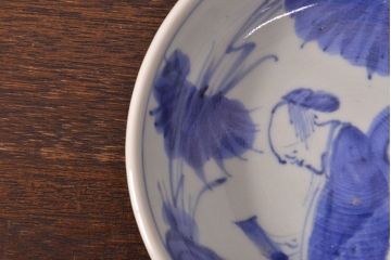 江戸期　古伊万里　染付仙人図　なます皿2枚セット(中皿、和食器)(R-051996)