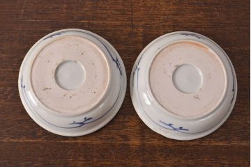 江戸期　古伊万里　染付仙人図　なます皿2枚セット(中皿、和食器)(R-051996)