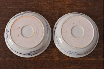 江戸期　古伊万里　染付仙人図　なます皿2枚セット(中皿、和食器)(R-051997)