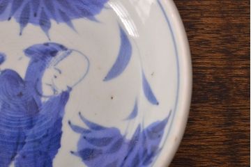 江戸期　古伊万里　染付仙人図　なます皿2枚セット(中皿、和食器)(R-051998)