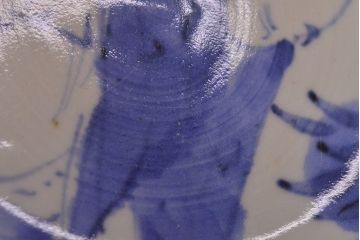 江戸期　古伊万里　染付仙人図　なます皿2枚セット(中皿、和食器)(R-051998)