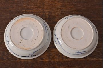 江戸期　古伊万里　染付仙人図　なます皿2枚セット(中皿、和食器)(R-051998)