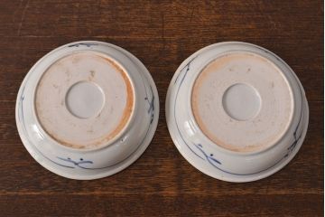 江戸期　古伊万里　染付仙人図　なます皿2枚セット(中皿、和食器)(R-052000)