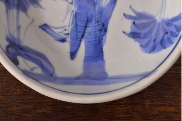 江戸期　古伊万里　染付仙人図　なます皿2枚セット(中皿、和食器)(R-052001)