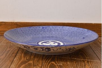 明治〜大正　微塵唐草　一尺五寸印判大皿(和食器)(R-052003)