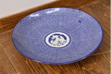 明治〜大正　微塵唐草　一尺五寸印判大皿(和食器)(R-052003)