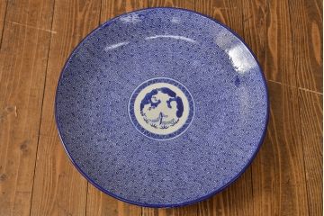 明治〜大正　微塵唐草　一尺五寸印判大皿(和食器)(R-052003)