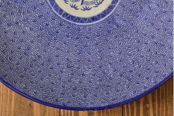 明治〜大正　微塵唐草　一尺五寸印判大皿(和食器)(R-052003)