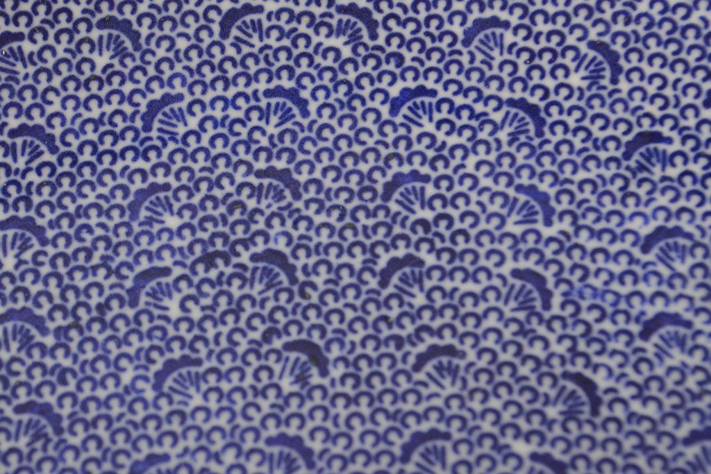 明治〜大正　微塵唐草　一尺五寸印判大皿(和食器)(R-052003)