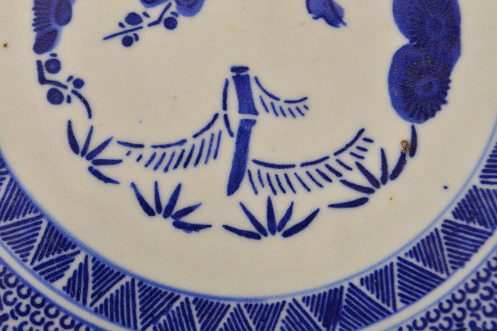 明治〜大正　微塵唐草　一尺五寸印判大皿(和食器)(R-052003)