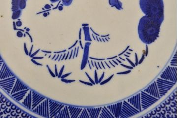 明治〜大正　微塵唐草　一尺五寸印判大皿(和食器)(R-052003)