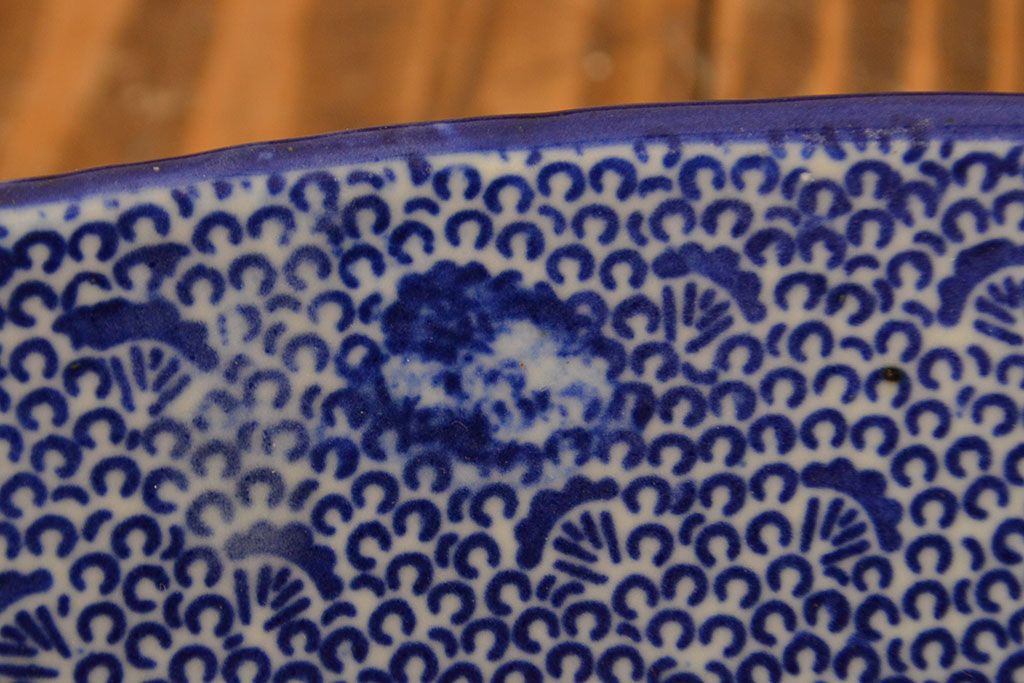 明治〜大正　微塵唐草　一尺五寸印判大皿(和食器)(R-052003)