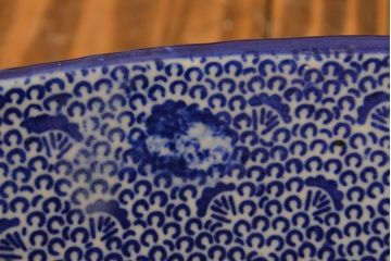 明治〜大正　微塵唐草　一尺五寸印判大皿(和食器)(R-052003)