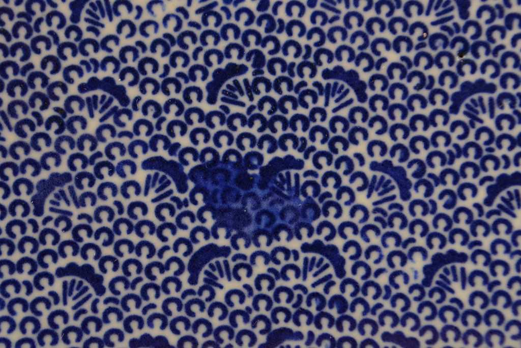 明治〜大正　微塵唐草　一尺五寸印判大皿(和食器)(R-052003)