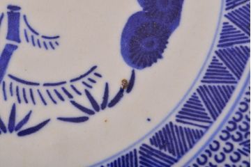 明治〜大正　微塵唐草　一尺五寸印判大皿(和食器)(R-052003)